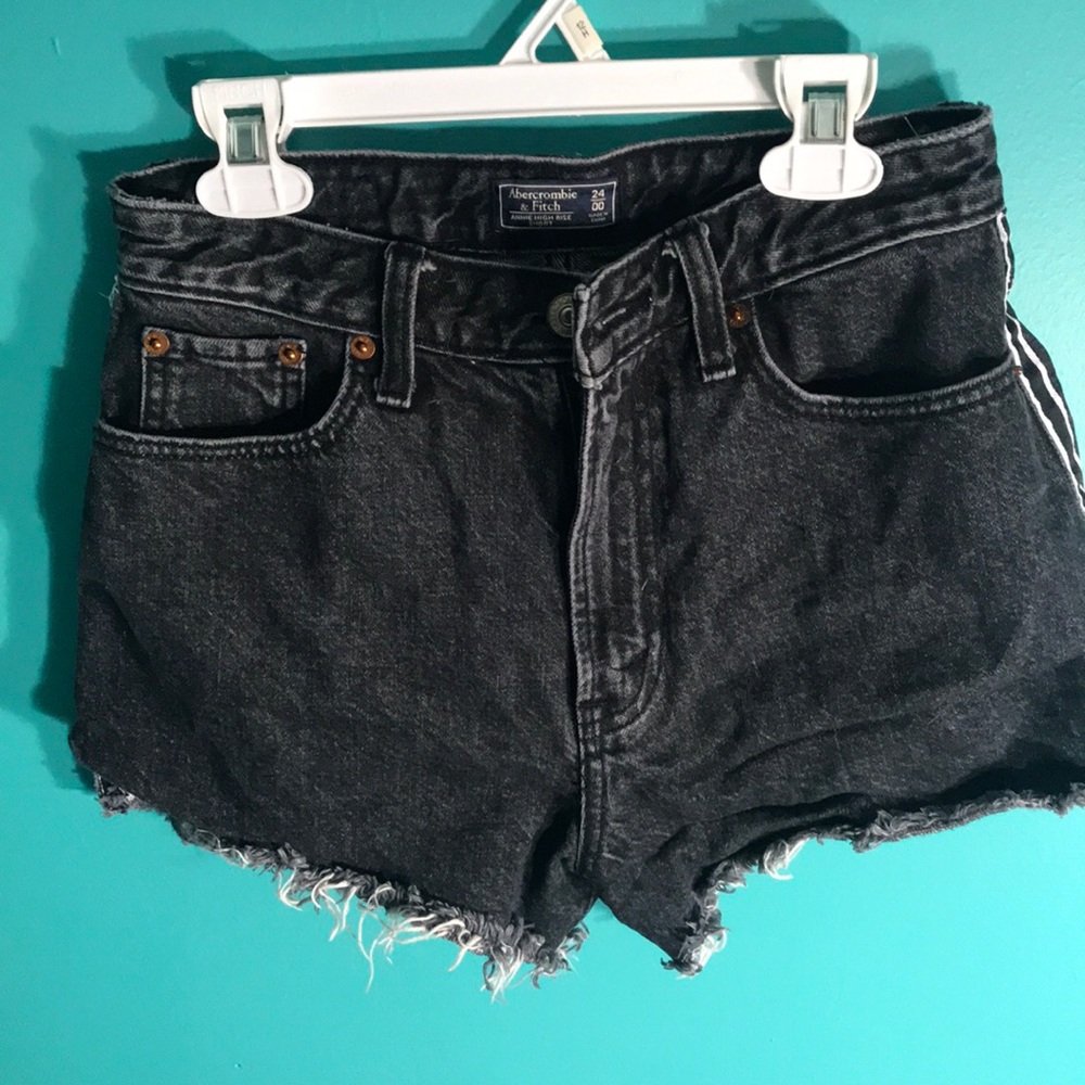 Black and White Striped A&F Shorts